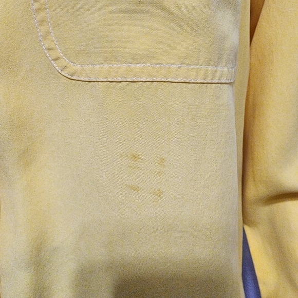 Diane Von Furstenberg Yellow Silk Button Down Tunic Top Size M - Picture 3 of 13